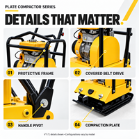 Compacteur de plaques compact avec moteur puissant pour le compactage du sol, la préparation du terrain, les chantiers de construction et les couleurs personnalisées