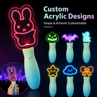 Bâton lumineux LED en acrylique plastique personnalisé, 15 couleurs, contrôle DMX512 par application, changement de couleur, impression de logo sur la poignée, portable, OEM