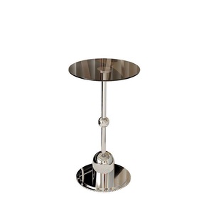 Lado de sofá de acero inoxidable de estilo antiguo, cabeza de mesa de centro pequeña, esquina de cristal Simple moderna francesa, Red de mesa redonda - Product Image 1