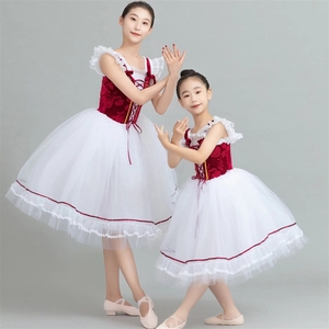 Costume de <span class=keywords><strong>danse</strong></span> <span class=keywords><strong>classique</strong></span> en velours avec petit nœud pour spectacle, fête, princesse, <span class=keywords><strong>danse</strong></span> lyrique - Product Image 5