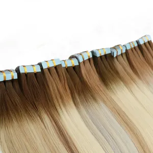 Nastro all'ingrosso in 100 capelli umani doppia estrazione russo Remi Hair Extens 14A Grade Tape Hair Extensions