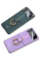 Venta caliente PC ultrafino para Z Flip 3 funda de teléfono Protector de pantalla soporte de anillo a prueba de golpes impermeable para Z Flip 4/5/6/7