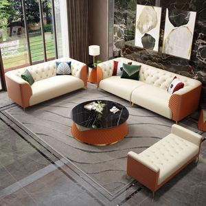 Bahasa Italia Cahaya Mewah Furniture Ruang Tamu Sofa Set Desain untuk Ruang Tamu Stainless Steel Sofa Berkualitas Tinggi - Product Image 4