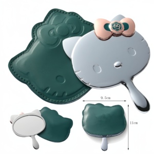 Specchio in metallo con borsa in pelle specchio per il trucco portatile Mini specchio da trucco portatile <span class=keywords><strong>di</strong></span> alta qualità <span class=keywords><strong>Hello</strong></span> <span class=keywords><strong>Kitty</strong></span> personalizzato rotondo 50g - Product Image 2