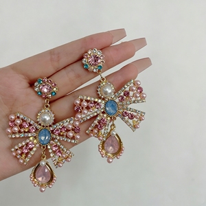 Pendientes de Gota de Agua con Lazo Rosa, Diseño Exquisito y Elegante 2026, Pendientes de Lujo Personalizados para Mujer, Joyería de Moda - Product Image 4