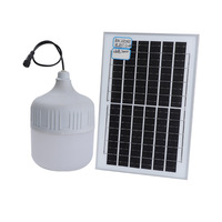 Ampoule LED Solaire Extérieure IP66 105W en Gros, 84 LED, 3 Couleurs, Intensité Variable, Angle de Faisceau 360°, Lanterne de Camping, Lumière Portable d'Urgence