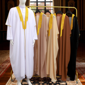 Nouvelle Collection 2026 : Thobe en Tissu Africain de Dubaï, Vêtement Turc, Abaya d'Été, Bisht pour l'Aïd, Abaya Musulmane – Vente en Gros - Product Image 5