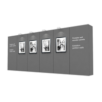 IZEXPO Mur d'exposition modulaire en bois standard avec éclairage LED transparent pour musée, stand d'exposition, cloison de séparation, fond en bois