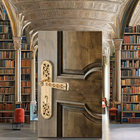 Poignée de porte sculptée de villa de luxe européenne légère avec serrure de chambre intérieure en bois silencieuse Matériau en cuivre direct d'usine
