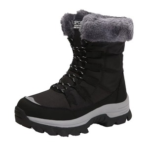 Nouvelles Bottes de Neige Mi-Mollet en Coton pour l'Hiver, Design Tendance, Dessus en Daim, Doublure en Coton, Faciles à Enfiler, Isolées et Robustes - Product Image 1