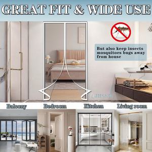 <span class=keywords><strong>Moustiquaire</strong></span> magnétique moderne pour <span class=keywords><strong>porte</strong></span>, avec aimants, en polyester, pour salle de bain, sans perçage requis - Product Image 2