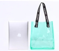 TINYAT Transparente Mintgrüne Tragetasche, Damenhandtaschen Leichte PVC-Taschen