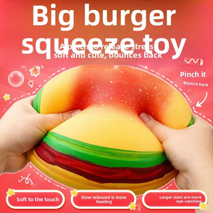 Jouet anti-stress en forme de hamburger, jouet sensoriel extensible et doux en TPR pour enfants et adultes - Product Image 4