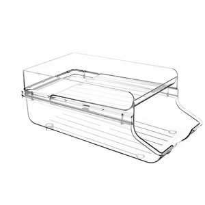 Refrigerator Beverage <b>Storage</b> <b>Box</b> Double Layer Food Grade Can Rack Kitchen Organizer For Drink <b>Storage</b> - Product Image 5
