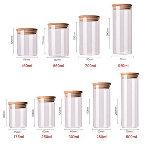 Bocaux et Bouteilles de Rangement d'Usine Conteneur Alimentaire en Verre Borosilicate Transparent Avec Couvercle Hermétique en Bambou - Product Image 2
