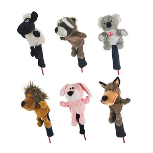 Copertura per driver da golf personalizzata all'ingrosso copricapo per mazza da golf copertura in legno copricapo da golf con testa di animale in peluche per copricapo da conducente