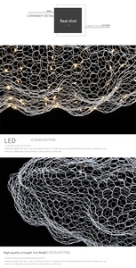Lámparas <span class=keywords><strong>de</strong></span> Techo LED <span class=keywords><strong>de</strong></span> Malla <span class=keywords><strong>de</strong></span> Hierro Tejidas a <span class=keywords><strong>Mano</strong></span>, Estilo Nórdico Industrial, para Comedor, Escalera, Sala <span class=keywords><strong>de</strong></span> Estar, Lámpara <span class=keywords><strong>de</strong></span> Araña con Forma <span class=keywords><strong>de</strong></span> Nube - Product Image 3