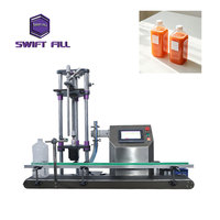 Machine de remplissage d'eau en grandes bouteilles semi-automatique à levage servo, anti-mousse, à tête unique, pour boissons et café