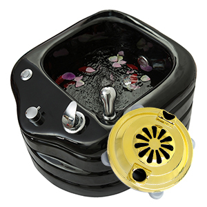 Bac à pédicure portable de luxe avec pompe magnétique dorée et système de jet sans tuyau - Product Image 5