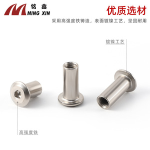 Écrou hexagonal à bride Mingxin M6 en acier inoxydable nickelé pour quincaillerie de meubles en bois - Product Image 4