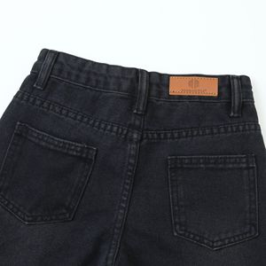 Nouveau pantalon <span class=keywords><strong>cargo</strong></span> en jean <span class=keywords><strong>noir</strong></span> délavé et doux pour enfants, coupe droite ample avec poches latérales, pour 9 ans - Product Image 4
