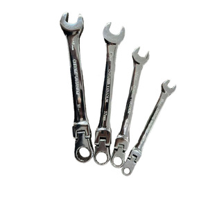 Jeu de clés à douille à double usage, 12 pièces, métriques, 8-19 mm, réglables, à cliquet, chromées, kit d'outils de réparation automobile - Product Image 2