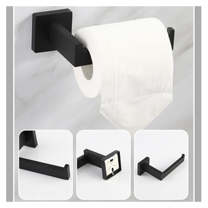 Set di Accessori per Bagno in Acciaio Inox Nero Opaco, Portasciugamani da Parete 5 Pezzi - Product Image 6