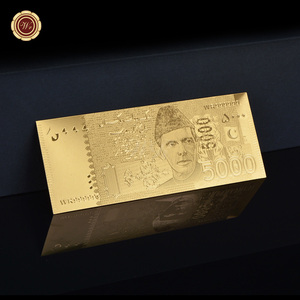 Venta al por mayor de billetes de plástico de Pakistán coleccionables sin moneda billetes de banco billetes de oro de 24K - Product Image 1