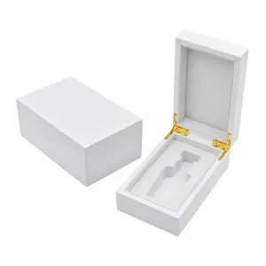 Black Piano Lacquer Custom Luxury wooden Perfume Bottle Box Packaging Gift Boxes With Key Lock