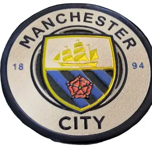 Manchester 3D Label Timbul Silikon Kustom Stiker Label Transfer Panas Tpu untuk Kaus Sepatu Jersey