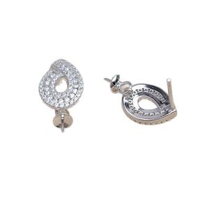 ต่างหูเงินแท้ S925 รุ่น Wenchi ลายดอกไม้ สำหรับงาน DIY อุปกรณ์เสริม 15644 ตัวล็อคแบบเรียบ ฐานเปล่าเรียบง่าย ตกแต่งด้วยมุก เครื่องประดับจีน - Product Image 5