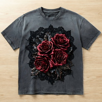 Fabricant OEM ODM – T-shirt graphique style punk rock, délavé, déchiré, avec impression de logo personnalisé – Vente en gros de t-shirts pour hommes