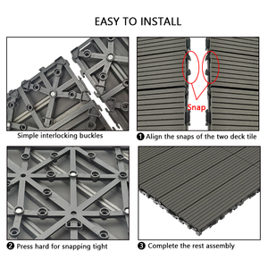 Dalles de terrasse en composite bois WPC imperméables pour l'extérieur, dalles de terrasse emboîtables - Product Image 4