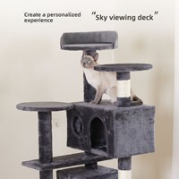 Arbre à chat de luxe de taille moyenne et grande CT-038, écologique et durable, avec griffoir en tissu, jouets interactifs pour animaux de compagnie, direct usine
