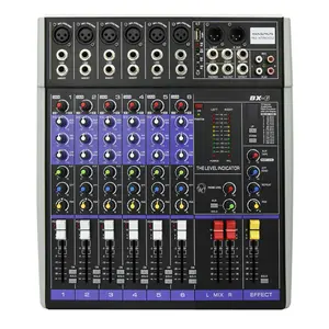 Bán buôn âm thanh mixer giao diện điều khiển nhà máy Outlet 6 kênh âm thanh giao diện điều khiển Mixer xử lý âm thanh USB DJ Bộ điều khiển platine DJ bx6