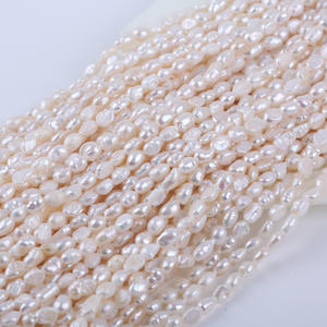 Perlas de Agua Dulce Naturales de Forma Barroca de 5-6 mm, Blancas, con Doble Cara Brillante, Orificio Recto, Semi-Acabadas, al por Mayor - Product Image 5