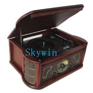 Phonographe en bois massif Skywin avec lecteur FM AM, cassette, MP3, CD, USB et cartouche Ruby - Product Image 4