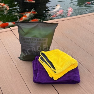 Serviette de séchage pour voiture en microfibre premium 40*40cm, boucles torsadées tricotées, chiffon en microfibre à boucles torsadées - Product Image 1