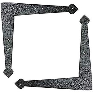 Coshik Exports Soporte en L de Acero al Carbono Duradero 362mm x 360mm con Recubrimiento de Polvo Negro, Correa para Puerta Estilo Industrial con Tornillos - Product Image 1