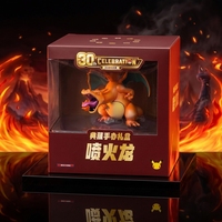Figurine d'Anime Charizard 30ème Anniversaire, Ensemble de Jouets, Cartes à Collectionner, Accessoires de Statues, Cadeau, Jeux de Société