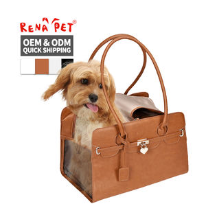 กระเป๋าหิ้วสำหรับสุนัขแมวระบายอากาศหนังแบบพกพา - Product Image 1