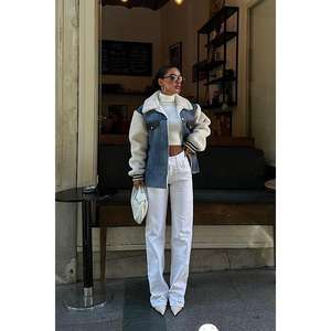 Veste en jean Sobe avec col et manches en fausse fourrure, coupe-vent, pour femme, multicolore - Product Image 3