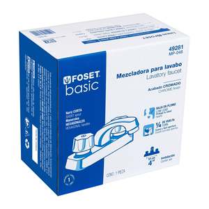 Foset MP-048 doppio manico in plastica miscelatore a collo corto tradizionale stile di Design caldo acqua fredda foro singolo per uso scolastico - Product Image 1