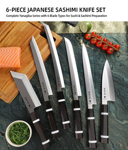 Ensemble de couteaux à sushi Goldcut en acier 7Cr17MoV, ensemble de couteaux à sashimi avec manche en bois, <span class=keywords><strong>couteau</strong></span> à thon, <span class=keywords><strong>couteau</strong></span> à saumon, Yanagiba, Sakimaru, Deba, Usuba, <span class=keywords><strong>couteau</strong></span> à trancher - Product Image 1