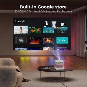 Projecteur intelligent <span class=keywords><strong>Google</strong></span> TV OEM 4K 1080P avec mise au point automatique, <span class=keywords><strong>correction</strong></span> trapézoïdale, Android 11, BT, WIFI6 - Product Image 4