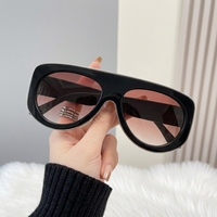 Kacamata Hitam Retro Oversized Double-Bridge Full Rim Lensa Abu-abu UV400 Unisex Ringan Fashionable untuk Penggunaan Sehari-hari di Luar Ruangan