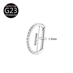 จิวเจาะจมูกไทเทเนียม G23 ประดับเพชรซิคอน รูปทรงตัว D สำหรับผู้หญิง เครื่องประดับเจาะร่างกาย ต่างหูแฟชั่น - Product Image 6