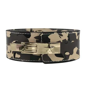 Weight Lifting Lever Belt Customized Color 13mm Thickness Lever Buckle Belt Wholesale Camouflage Fitness Cowhide Weight Lifting Lever Belt