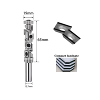 Couteau spiralé diamanté YUFU de 12,7 mm de diamètre de manche, angle de hélice 45°, 60-65HRC, outil de menuiserie de précision, lame à coins arrondis, ODM OEM