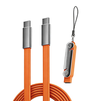 Support de téléphone pliable OEM, câble de type C, silicone souple, câble de charge rapide 240W pour les voyages, USB-C vers USB-C, câble de charge rapide 240W